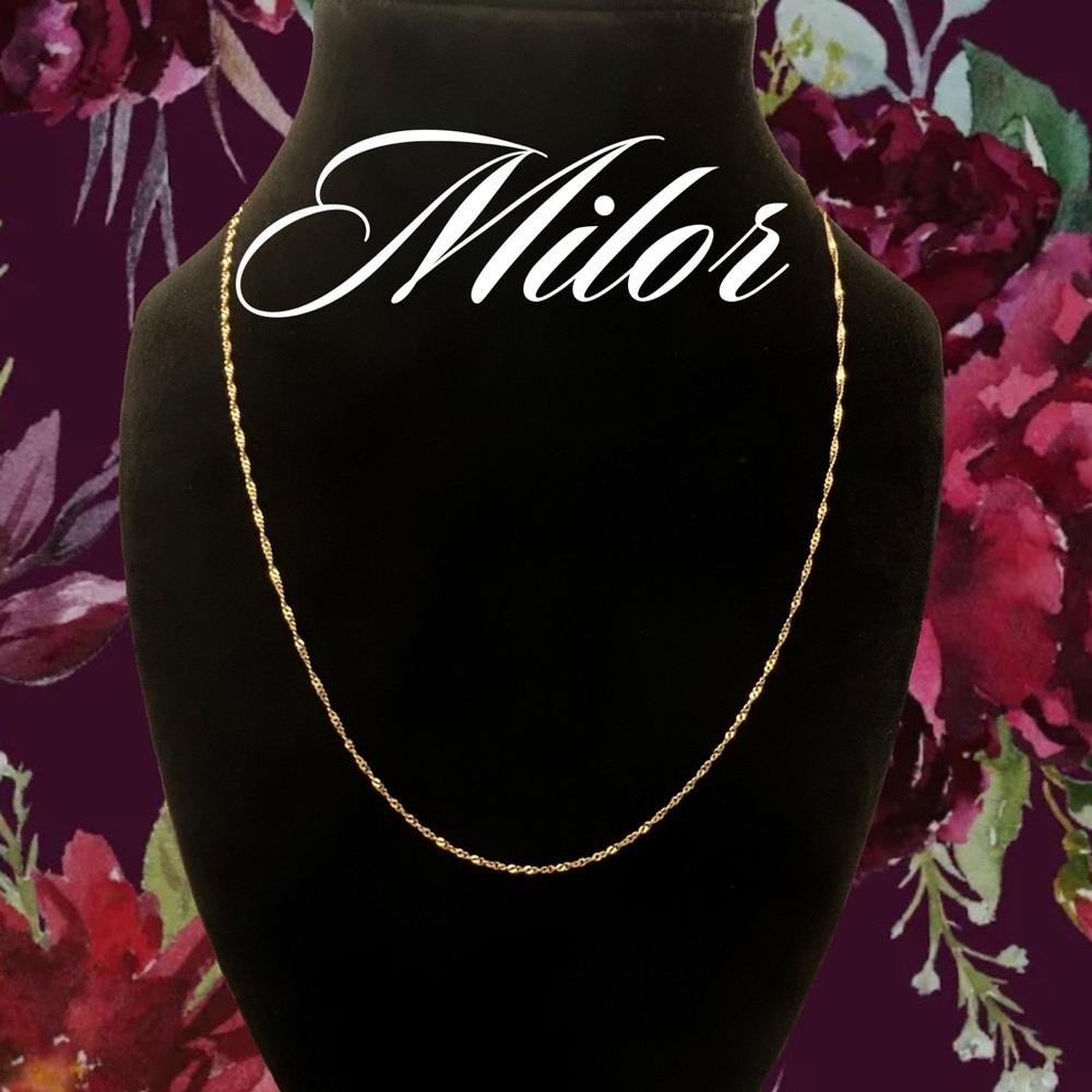 Vintage Milor Italy 925 Gold Plated Rope Chain Necklace